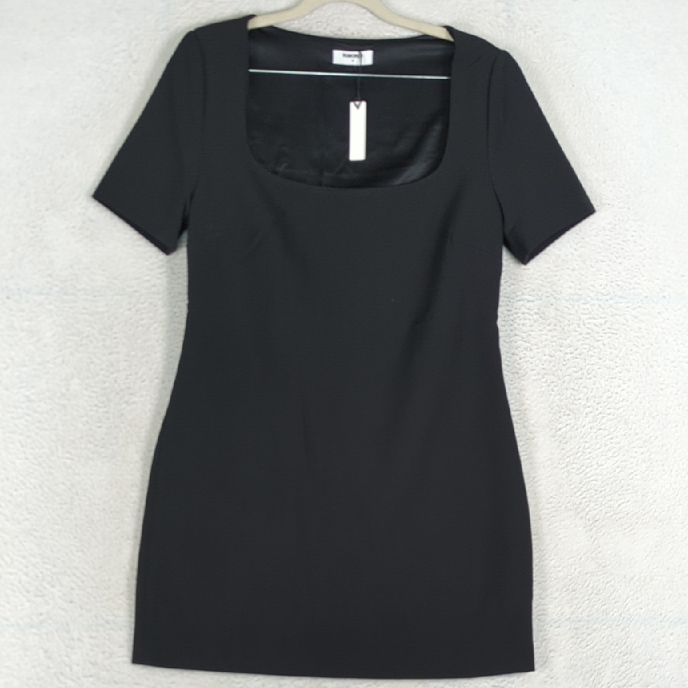 Rumored Black Mini Dress Square Neck Short Sleeve Mini Dress Size S